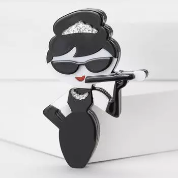 Модная акриловая брошь «Курящая девушка», индивидуальная креативная женская одежда, корсаж, ювелирные изделия, булавка