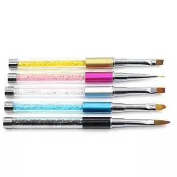 Модная акриловая ручка для дизайна ногтей, сделай сам, ручка для рисования, дизайн головки ногтя, инструмент с волокнистой кистью розовый