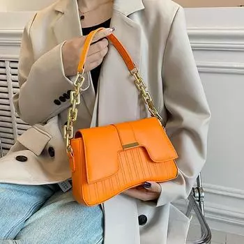 Модная акриловая сумка на цепочке через плечо, женские сумки, повседневные сумки из цельной искусственной кожи для женщин, повседневное использование 25x16x6cm