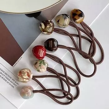 Модная акриловая веревка для волос с цветком тюльпана для женщин, простая эластичная ацетатная веревка для волос с высоким хвостом, аксессуары для волос