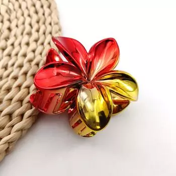 Модная акриловая заколка для волос с градиентным цветком для женщин, милые заколки-крабы для волос, аксессуары для волос для девочек, заколка-акула, головной убор