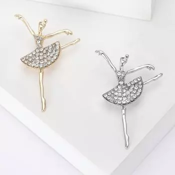 Модная элегантная брошь «Танцующая девушка» для женщин, брошь со стразами, аксессуары для женской одежды