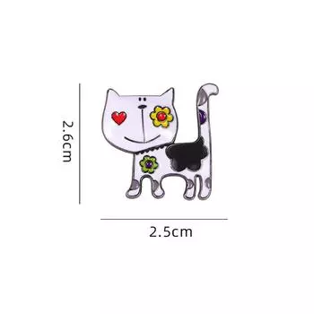 Модная элегантная брошь в виде кошки для женщин и девочек, мультяшное милое животное, украшение для рюкзака, значок, забавные булавки для одежды, ювелирные изделия as the picture