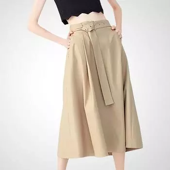 Модная элегантность средней длины длинная юбка лето 2023 Khaki(In stock) 2XL