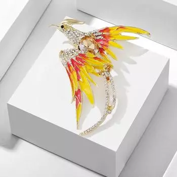 Модная эмалевая брошь Феникс для женской куртки, кардигана, корсажа, дизайн булавки