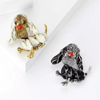 Модная эмалевая масляная капля длинноухая собака брошь булавка в виде животного женское платье костюм аксессуары корсаж соответствие
