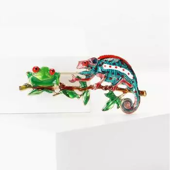 Модная эмалевая масляная капля хамелеон лягушка брошь нишевая простая булавка в виде животного женские аксессуары для одежды