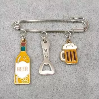 Модная эмалированная пивная кружка, серия булавок для женщин, подвеска в виде бутылки пива, брошь, вечерние ювелирные изделия, подарки