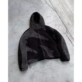 Модная американская уличная одежда Y2K Harajuku Retro, свободная куртка, зимняя мужская повседневная теплая куртка INS, топы S чёрный