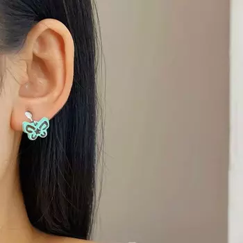 Модная асимметричная шоколадная бабочка-клипса для ушей простая без ушка отверстие женская бижутерия клипса для ушей как