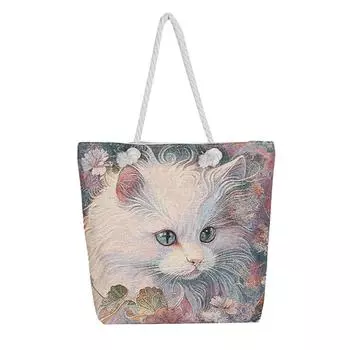 Модная этническая вышитая сумка-тоут Женская сумка через плечо из пеньковой веревки Льняная вышитая холщовая сумка Большой вместимости Сумка для мамы