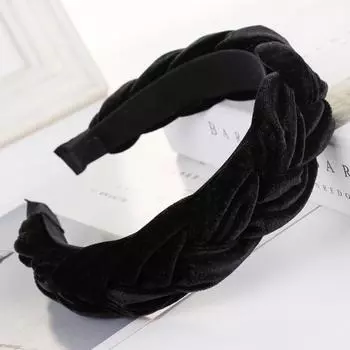 Модная бархатная повязка на голову для женщин, обруч для волос, милая повязка на голову для девочек чёрный