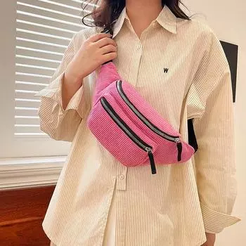 Модная бархатная сумка через плечо 2024 года, новая женская спортивная сумка для отдыха, однотонная, вместительная, текстурированная, косая сумка чёрный