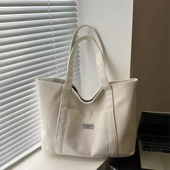 Модная бархатная сумка-тоут большой емкости для студентов колледжа, сумка через плечо для ручного ношения, сумка для поездок на работу серый