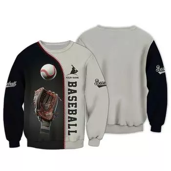 Модная бейсбольная графическая мужская толстовка с капюшоном с 3D-принтом, длинные рукава, пуловеры, топы, весна-осень, свободные толстовки с круглым вырезом S