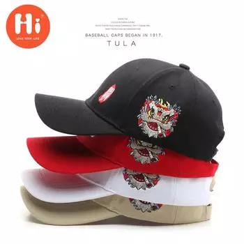 Модная бейсбольная кепка с вышивкой, летняя уличная регулируемая шляпа в стиле хип-хоп, шляпа Snapback с костями adjustable красный