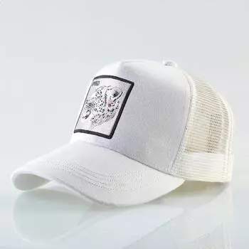 Модная бейсбольная кепка с животными для мужчин и женщин Snapback в стиле хип-хоп, кепки Draker, белая бейсбольная кепка, унисекс, сетка, дышащий козырек, дальнобойщик, кости 56-59CM
