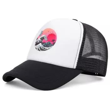 Модная бейсбольная кепка Wave Icon Net для мужчин и женщин, регулируемая кепка в стиле хип-хоп, кепка для взрослых, унисекс, солнцезащитная ковбойская шляпа белый