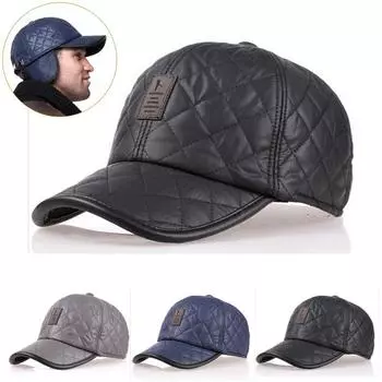 Модная бейсболка для мужчин, осень-зима, модные кепки, водонепроницаемые тканевые шапки, толстые теплые наушники, кепка серый