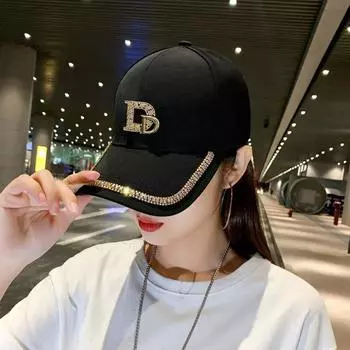 Модная бейсболка с буквой D Diamond для женщин Snapback, летняя уличная солнцезащитная шляпа, осенняя повседневная женская кепка One Size белый
