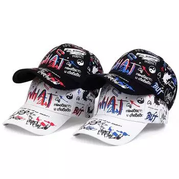 Модная бейсболка с принтом граффити, повседневная хлопковая шляпа для мужчин и женщин, летние солнцезащитные шляпы, регулируемые кепки в стиле хип-хоп, Gorras синий/белый