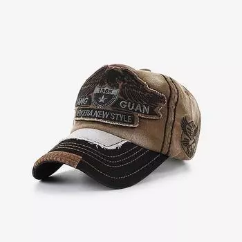 Модная бейсболка с вышивкой, старая шляпа, солнцезащитный козырек, солнцезащитный козырек, шляпа с утиным язычком, мужская и женская шляпа Children s 54cm чёрный