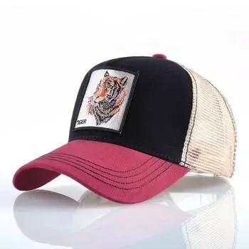 Модная бейсболка с вышивкой тигра, кепка Snapback для мужчин и женщин, дышащая сетчатая кепка в стиле хип-хоп 56-60cm белый