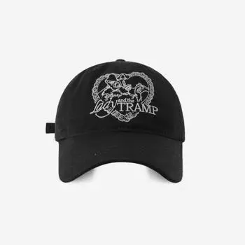 Модная бейсболка с вышивкой в виде любовного письма для женщин, весна и лето, для знаменитостей из Интернета, повседневная кепка с мягким верхом и солнцезащитным козырьком M56-58cm чёрный