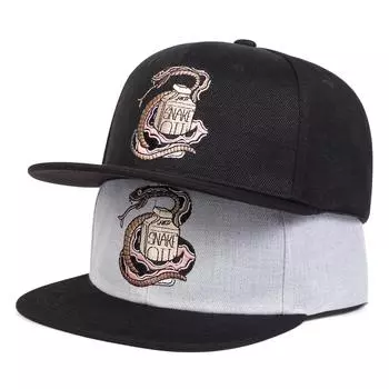 Модная бейсболка с вышивкой змеи для мужчин и женщин, повседневная кепка Snapback, панк-шляпы, спортивные кепки, кепка для фитнеса, Gorras чёрный