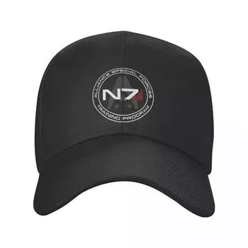 Модная бейсболка унисекс Alliance Mass Effect N7 для взрослых, регулируемая бейсболка для видеоигр, шапка для папы, унисекс, женская бейсболка в стиле хип-хоп, кепки Snapback Adjustable Cap