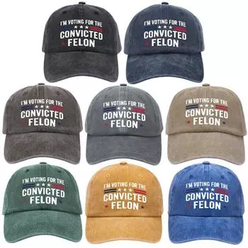Модная бейсболка, забавные кепки дальнобойщиков, регулируемая ретро-бейсболка, я голосую за осужденного преступника для спорта на открытом воздухе Khaki