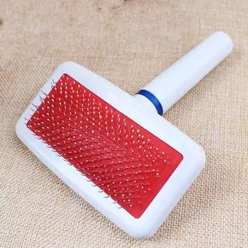 Модная белая расческа для домашних животных с ручкой