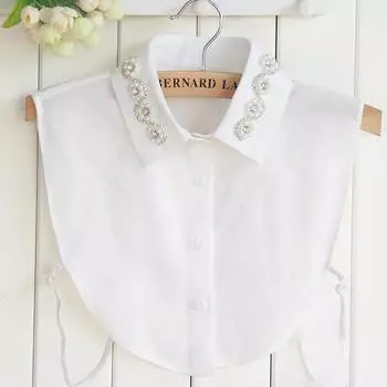 Модная белая рубашка с ложным воротником для женщин, шифоновый повседневный съемный воротник, блузка, одежда