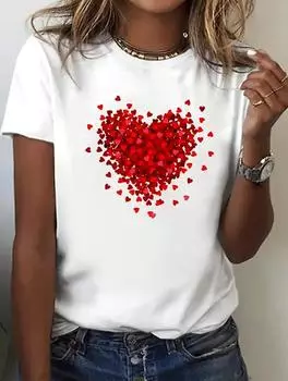 Модная белая женская футболка с забавным принтом S