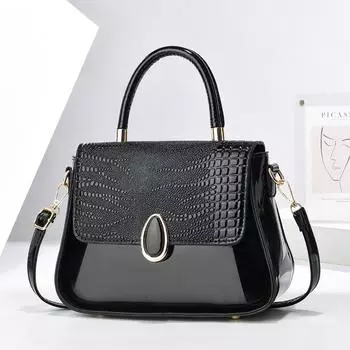 Модная блестящая кожаная маленькая сумка с длинной тисненой текстурой под крокодила, ручная маленькая сумка на одно плечо .