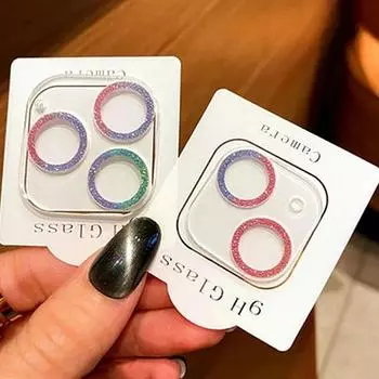 Модная блестящая защитная пленка для камеры iPhone 14 15 13 12 Pro Max Plus, прозрачная защитная стеклянная крышка для объектива For iPhone 15 синий