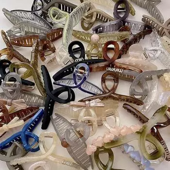 Модная большая акриловая шпилька для волос в форме акулы - высококачественный зажим для затылка