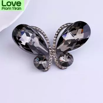 Модная большая бабочка брошь булавка броши офисные булавки пальто модные ювелирные изделия хрустальные броши для женщин девушки подарки