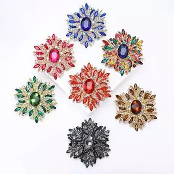 Модная большая брошь из хрустального стекла из сплава, преувеличенная креативная женская брошь-корсаж, украшение на пальто-свитер