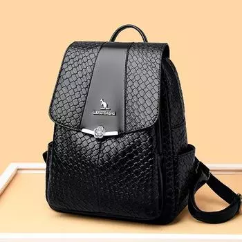 Модная большая емкость из натуральной кожи, текстура для женского рюкзака, новая мягкая кожаная многоцелевая женская сумка среднего возраста, сумка для мам