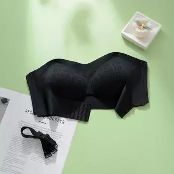 модная большая грудь собирается вместе, нескользящая невидимая обертка на грудь, красивый бюстгальтер на спине сексуальный и бесшовный. 75B белый