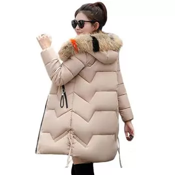 Модная большая шуба с капюшоном, зимняя куртка для женщин, теплая хлопковая куртка с подкладкой, женское пальто M белый