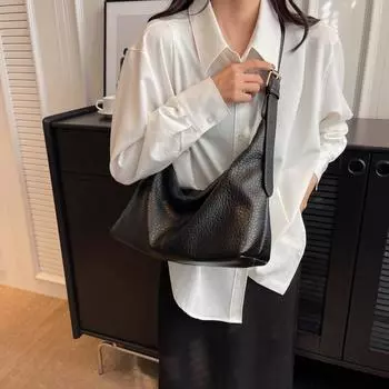 Модная большая сумка для поездок на работу, женская, осень и зима, новая, модная и универсальная, высококачественная, текстурированная сумка через плечо с ремешком через подмышку one size fits all