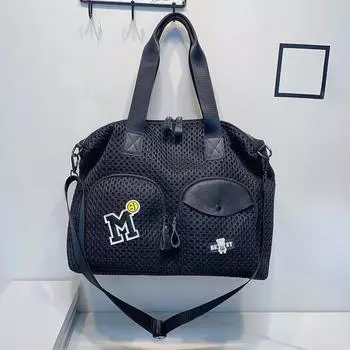 Модная большая сумка для женщин, нейлоновая сумка через плечо, легкая и простая сумка-тоут, сумка для багажа на короткие расстояния, сумка для отдыха и поездок на работу чёрный