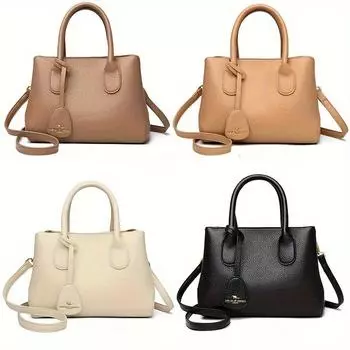 Модная большая сумка из натуральной кожи, женская модная водонепроницаемая сумка через плечо, однотонная сумка с верхней ручкой на каждый день