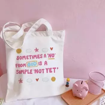 Модная большая сумка с эстетическим принтом, женская сумка-тоут в стиле Харадзюку, повседневная белая большая сумка для покупок, большая вместительная сумка для покупок для девочек, сумка для покупок на одно плечо L 24*26cm