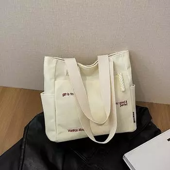 Модная большая сумка-тоут для поездок на работу, повседневная холщовая сумка, сумка на одно плечо хаки