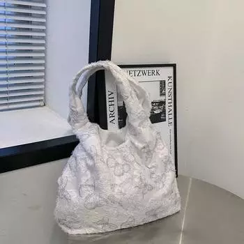 Модная большая сумка-тоут для женщин 2024 года, летняя новая модная и красивая сумка подмышку, повседневная сумка для покупок, сумка через плечо чёрный