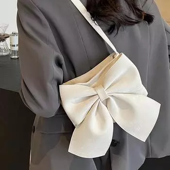 Модная большая сумка-ведро с бантом для женщин, новая летняя универсальная текстура, мягкая сумка из ПУ на одно плечо, мини-сумки для вечеринок, тренд