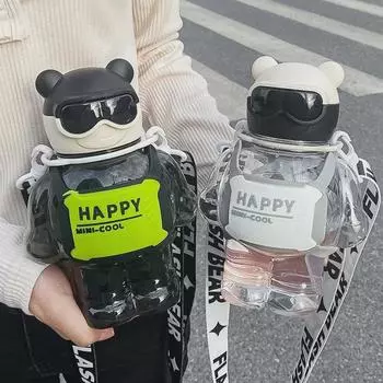 Модная большая вместительная соломенная кружка Bear для детей - симпатичная и портативная 800ml